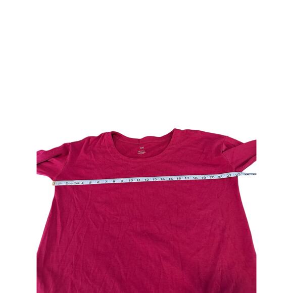 J. Jill Burgundy Basic Soft Simple Supima Scoop Neck Tunic Top Size Medium - Picture 9 of 11